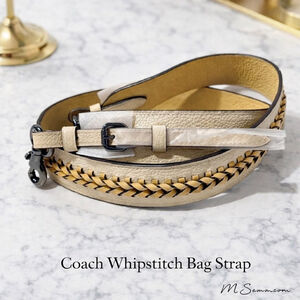 NEW Coach Whipstitch Leather Bag Strap Polished Pebble Gunmetal Hardware NWT